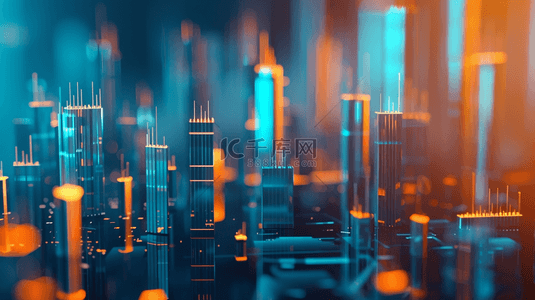 彩色灯光形状高楼建筑艺术商务的背景