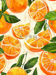 树叶水果背景图片_黄色水果橙子树叶叶片纹理的背景
