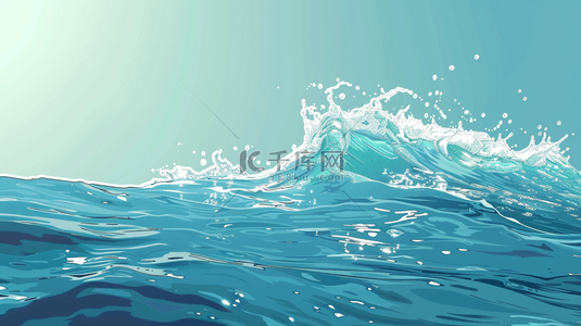 蓝色唯美大海海浪海水风景的背景