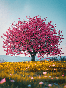 春天之大树蓬勃生机自然风景摄影图
