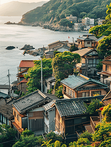 神奈川摄影照片_日本神奈川海边小城夏日摄影图