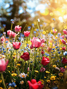 春天立春春分清新鲜花摄影图