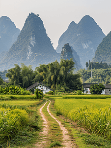 山水壁纸摄影照片_桂林白天桂林山水阳朔世外桃源景区旅游摄影图