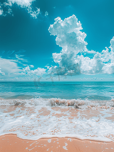 夏日出游背景摄影照片_夏日出游大海蓝天海岸摄影图