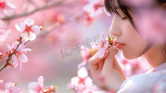 春天摄影照片_樱花树下拍照的女性9