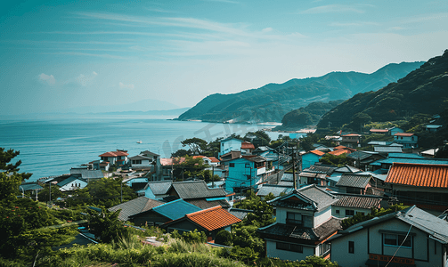 神奈川摄影照片_日本神奈川海边小城夏日摄影图