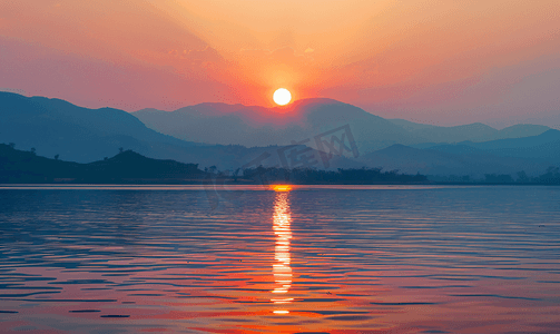 金巴兰夕阳摄影图