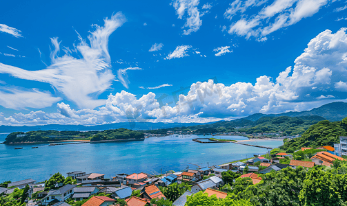 神奈川摄影照片_日本神奈川海边小城夏日摄影图