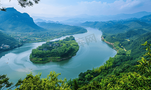 小船摄影照片_郴州小东江夏天风景山川河流湖南