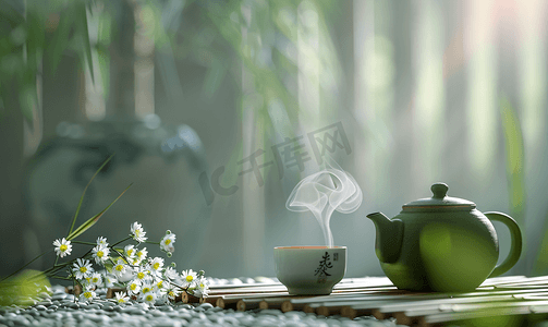 茶壶摄影照片_禅意茶水摄影图