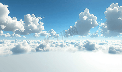 晴空万里白云摄影图