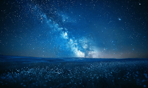 红星星星摄影照片_星空半夜银河草原移动摄影图