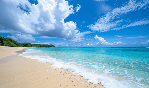 夏天简约摄影照片_大海简约天空摄影图