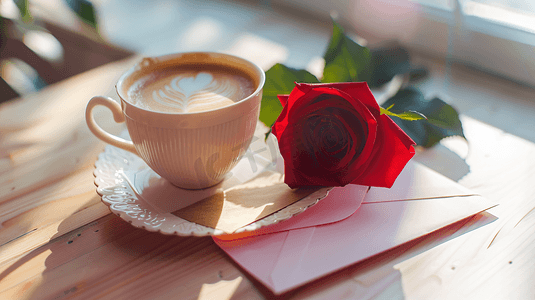 信封玫瑰美味咖啡摄影25