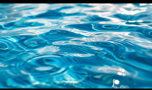 夏天游泳池蓝色水波纹