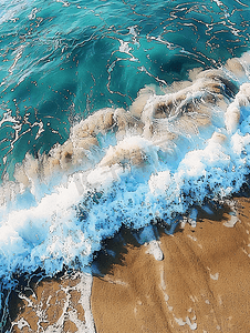 海浪和沙滩摄影图