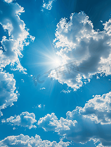 天安门背景图竖版摄影照片_蓝天白云，阳光灿烂。蓝天与云和太阳