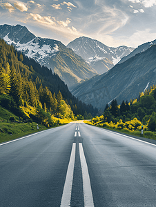 大海草山摄影照片_公路环境线路山中背景