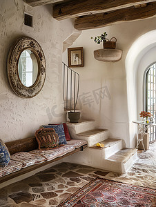 地中海风格客厅楼梯图片