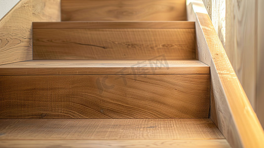 现代原木质感楼梯摄影照片