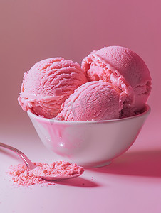 冰淇淋高清摄影图摄影照片_草莓冰淇淋夏日甜品高清摄影图