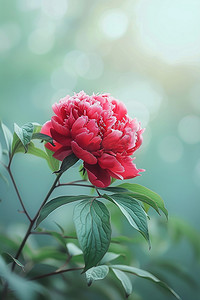 春天红色花朵写真摄影图照片