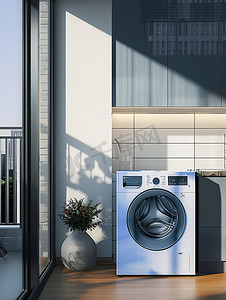 滚筒洗衣机现代阳台摄影照片