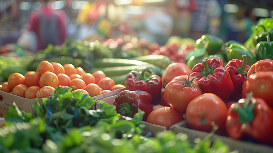 有机蔬菜摄影照片_市场的水果和蔬菜图片
