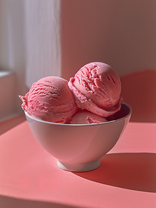 冰淇淋高清摄影图摄影照片_草莓冰淇淋夏日甜品高清摄影图