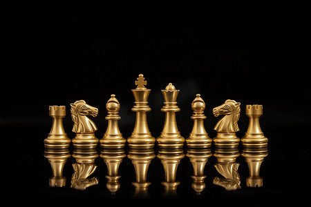 国际象棋金色棋子背景