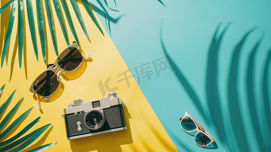 时尚夏季复古相机太阳眼镜图片