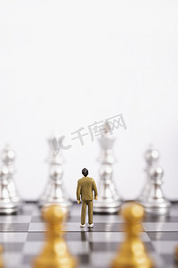 商务摄影照片_商务博弈国际象棋创意