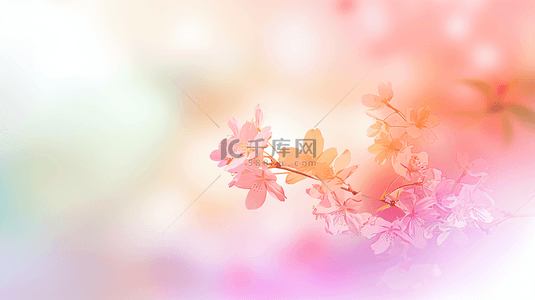 清新粉色春季背景图片_浅粉色主题渐变背景6