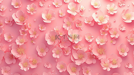 粉红色桃花背景图片_桃花图案粉红色的背景