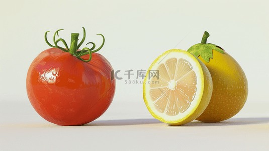 柠檬水果背景图片_西红柿柠檬水果的背景