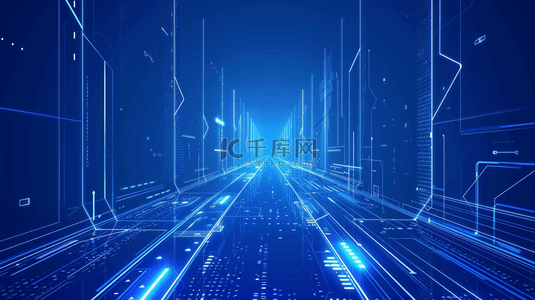 未来风格背景图片_蓝色空间灯光未来科技设计的背景
