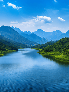 初夏狂抢曲摄影照片_郴州小东江夏天风景山川河流湖南