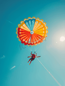 海龟ar摄影照片_巴厘岛海龟岛上海上降落伞运动摄影图