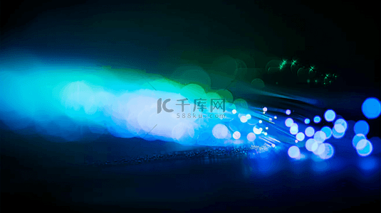 商务光斑背景图片_蓝色科技粒子光斑粒子光效背景图片