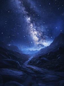 星星晚上银河高坡星轨摄影图