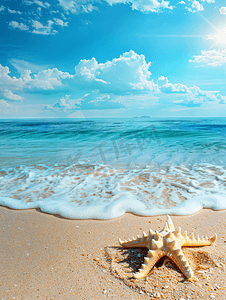 沙滩背景摄影照片_美丽的海滨沙滩