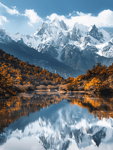 夏天雪山摄影照片_玉龙雪山的壮丽景色丽江中国