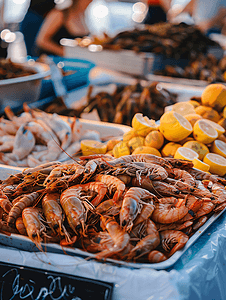 夏季海鲜市场摄影图