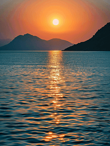 文艺摄影照片_土耳其风景海上夕阳