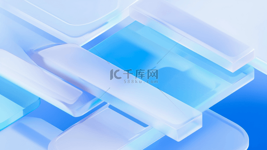清新磨砂质感背景图片_蓝色清透磨砂3D玻璃界面背景