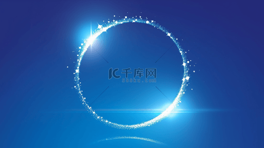 科技蓝色霓虹光纤粒子圆环背景图片