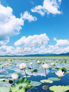 风景摄影照片_荷花池塘夏天风景摄影图