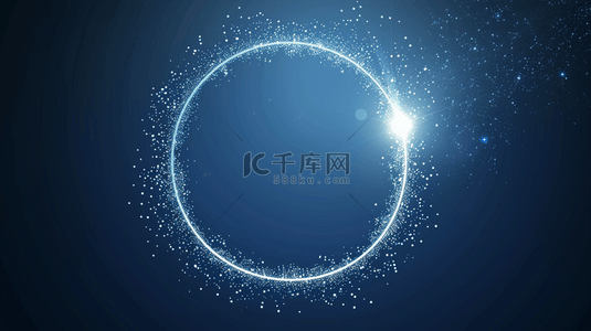 科技科幻背景图片_科技蓝色霓虹光纤粒子圆环背景图