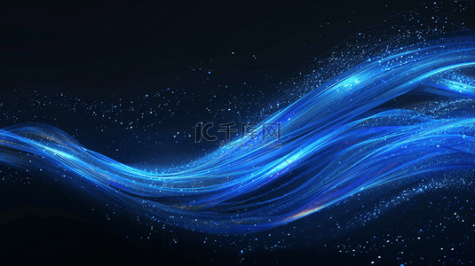 蓝色光线粒子背景图片_科技蓝色抽象轻灵飘逸光线粒子光效设计图
