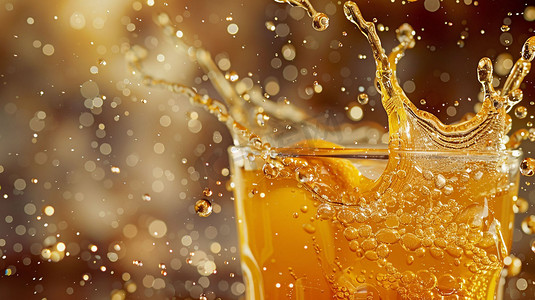 橙汁海报免费摄影照片_鲜润橙汁立体描绘摄影照片